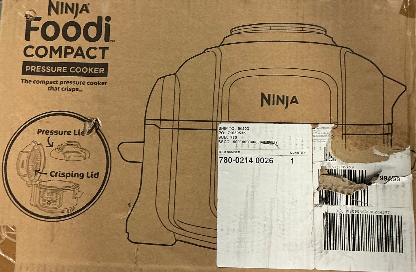 Ninja foodi compact pressure cooker -open box