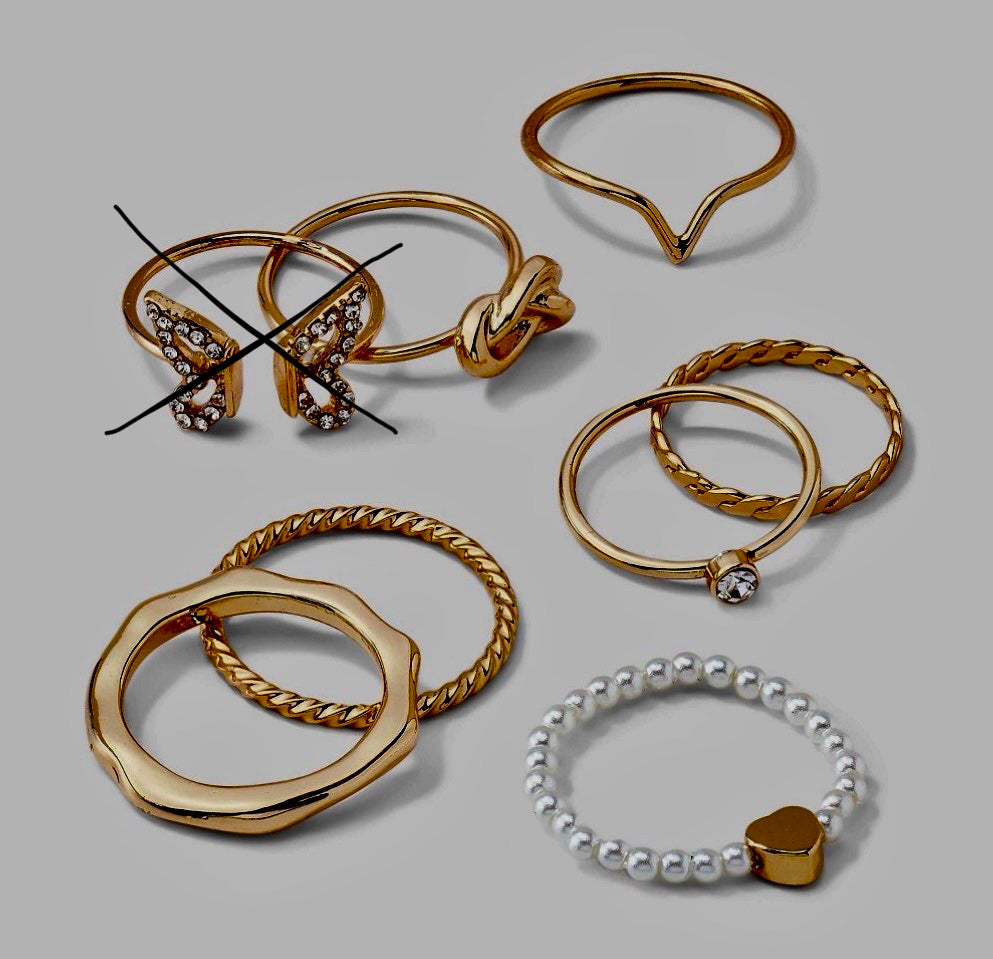 Rings in assorted gold-tone and beaded styles-As Is