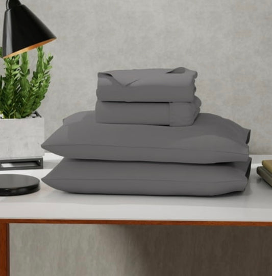 Color Sense Microfiber Sheet Set in Cloudy Gray size king