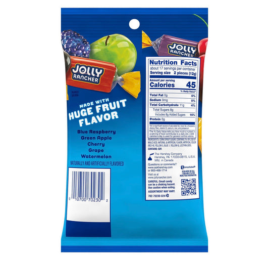 7 oz bag of JOLLY RANCHER Assorted Fruit Flavored Hard Candy Food