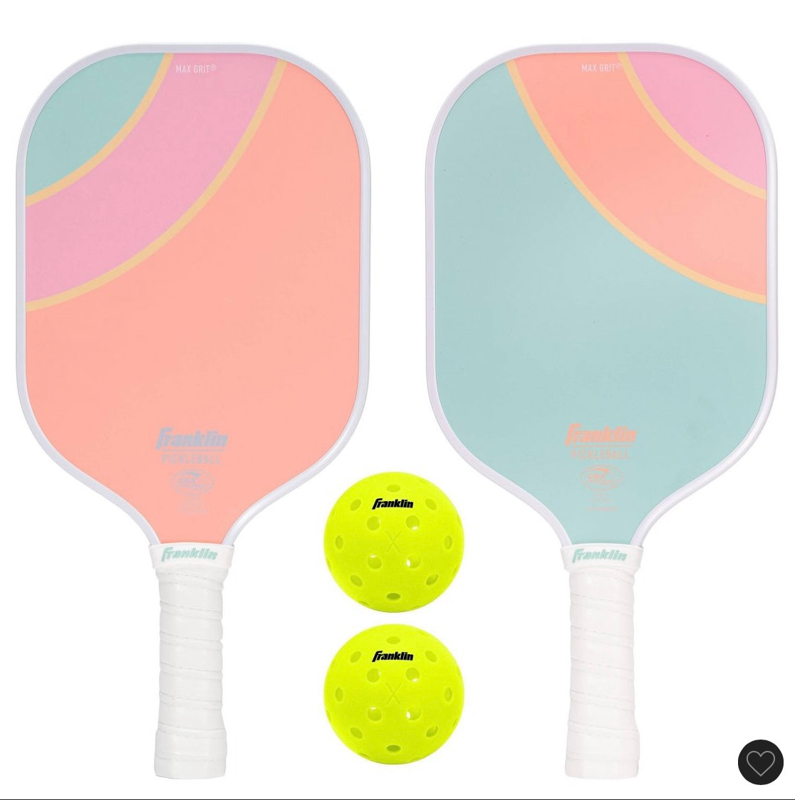 Franklin sports 2 player poly paddle with ball set - yellow/green - AS IS - MINOR COSMETIC FLAWS