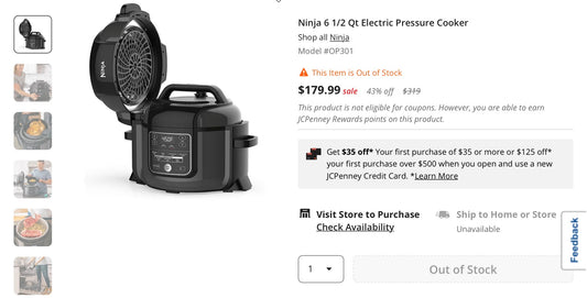 Ninja 6 1/2 Qt Electric Pressure Cooker