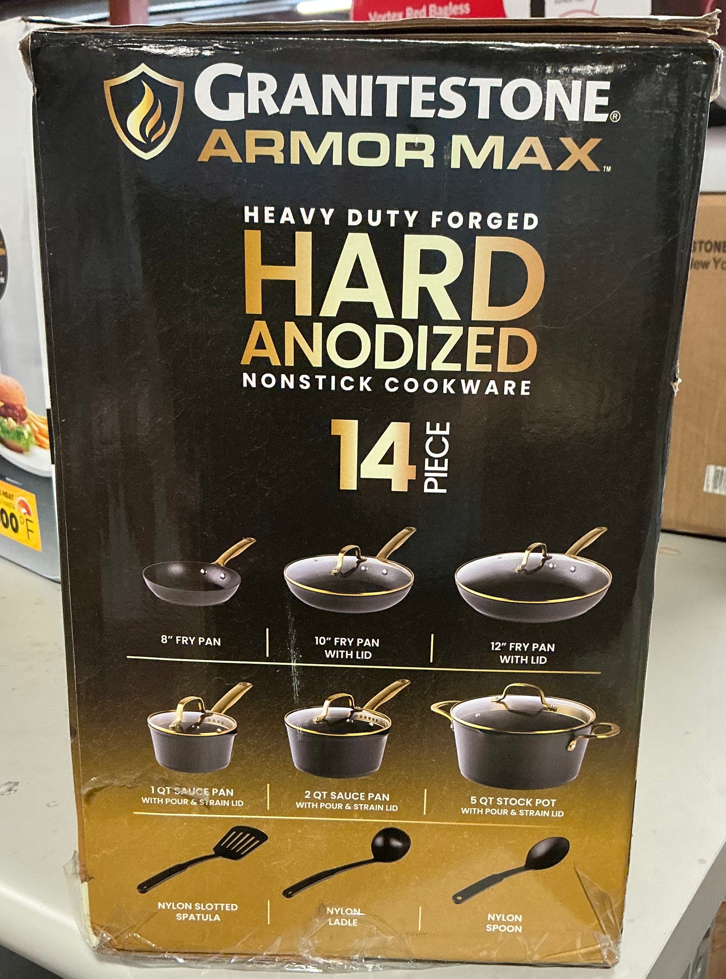 Granitestone Armor Max Gold Aluminum 14-pc. Non-Stick Cookware Set