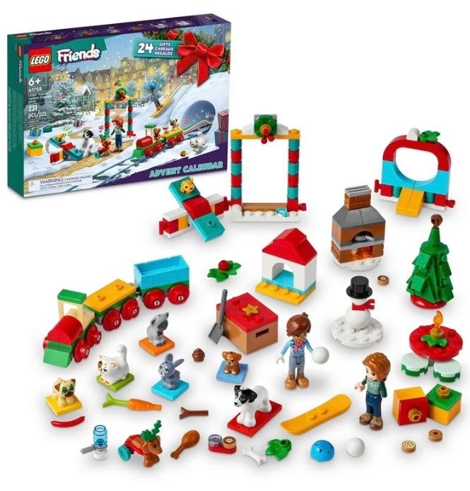 LEGO Friends 2023 Advent Calendar 41758 Christmas Holiday Countdown Playset,
24 Collectible Daily Surprises Including 2 Mini-dolls and 8 Pet Figures
