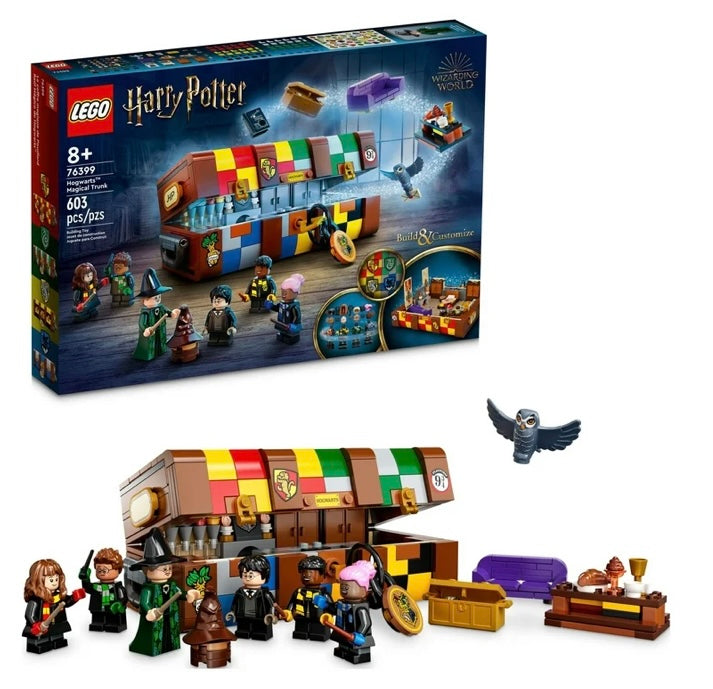 LEGO Harry Potter Hogwarts Magical Trunk 76399 Luggage Set, Customizable Toy, Gift Idea for Kids, Girls & Boys with Movie Minifigures and House Colors