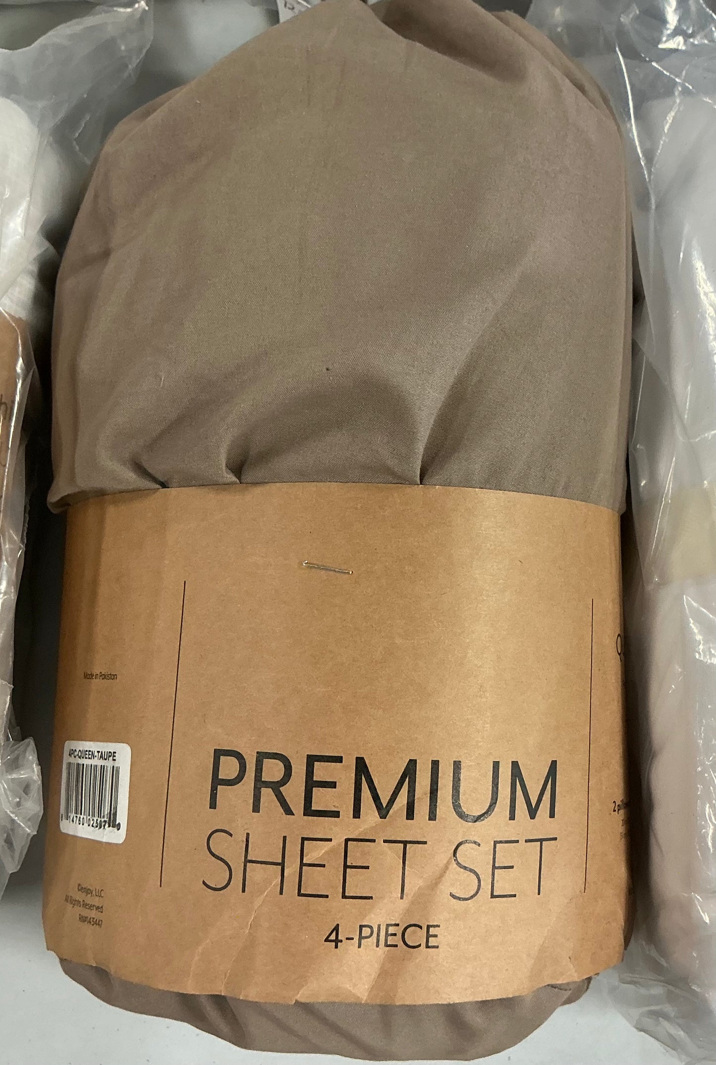 Taupe queen-size 4-piece premium microfiber sheet set