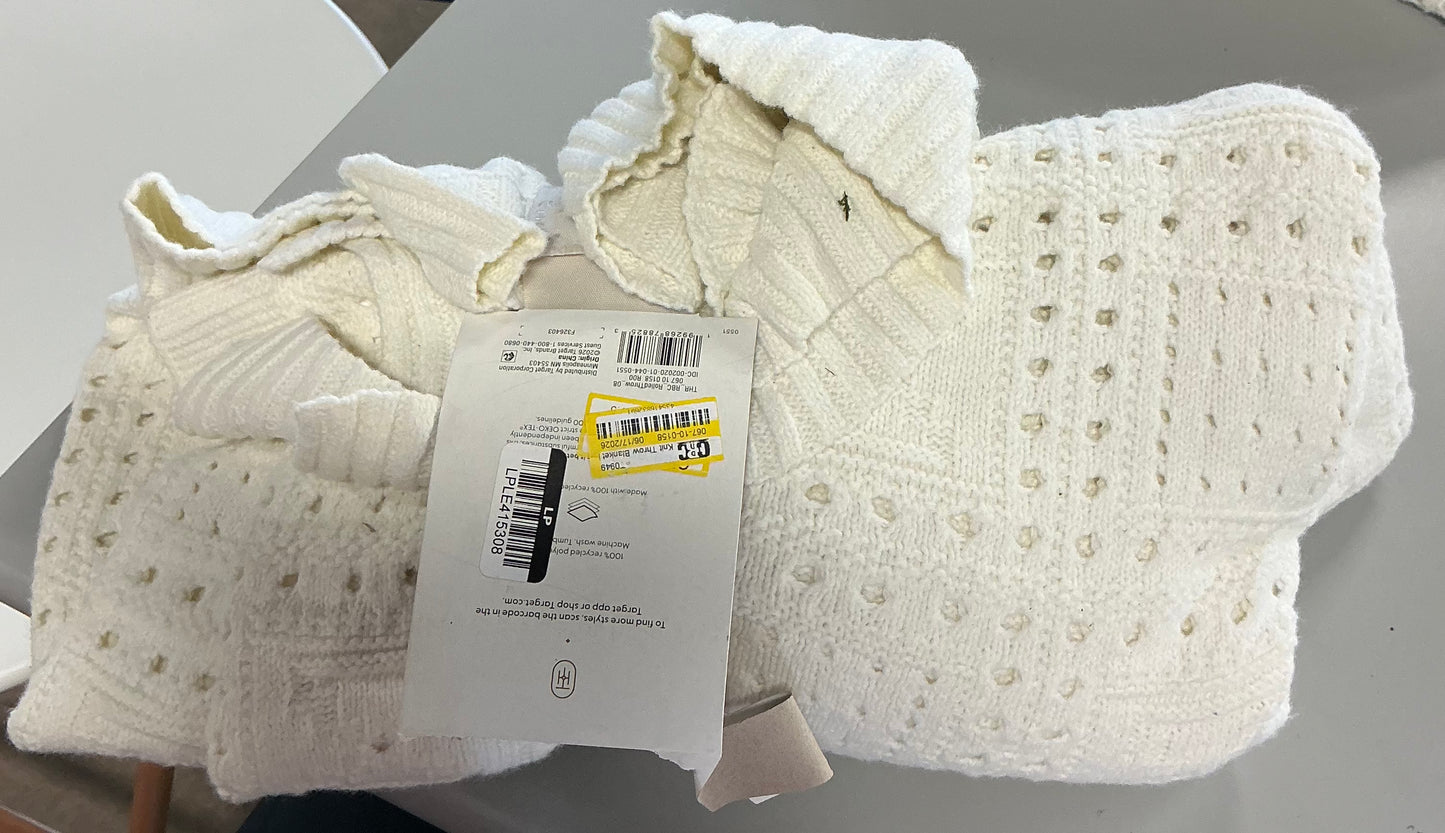 Knit throw blanket - Ivory - 50x60”