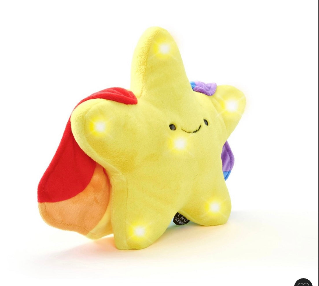 FAO Schwarz 9” glow brights space star plush - SOME MINOR COSMETIC FLAWS