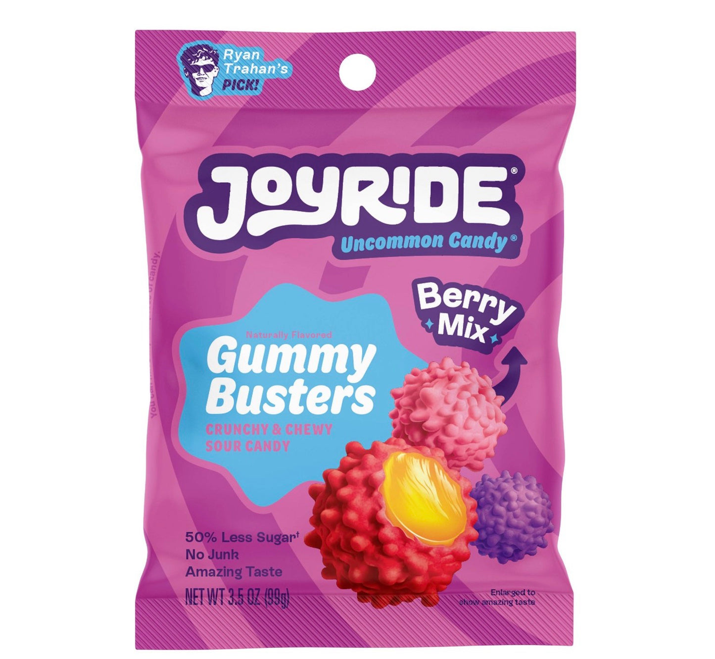 3.5-ounce bag of Joyride Gummy Busters in the Berry Mix flavor