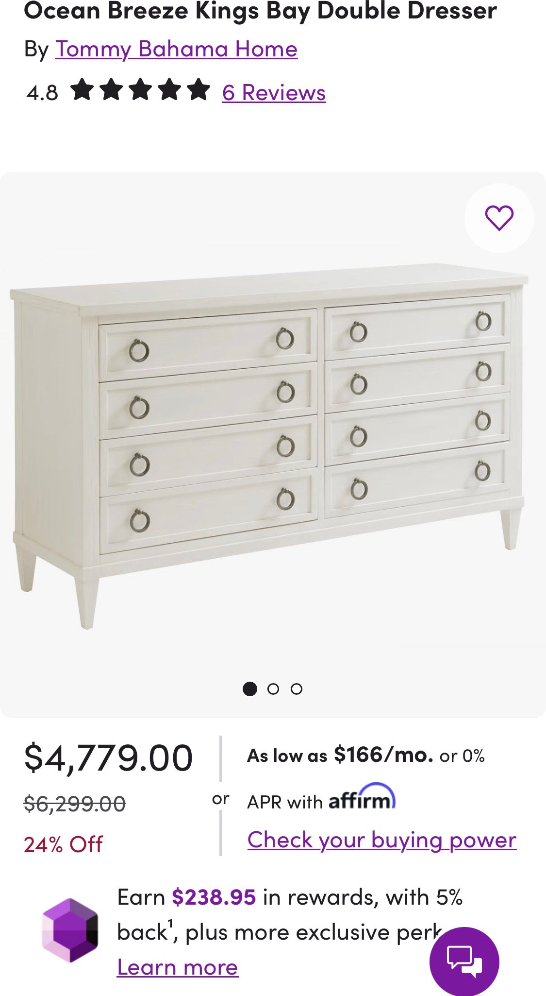 TOMMY BAHAMA HOME BY LEXINGTON OCEAN BREEZE KINGS BAY DOUBLE DRESSER