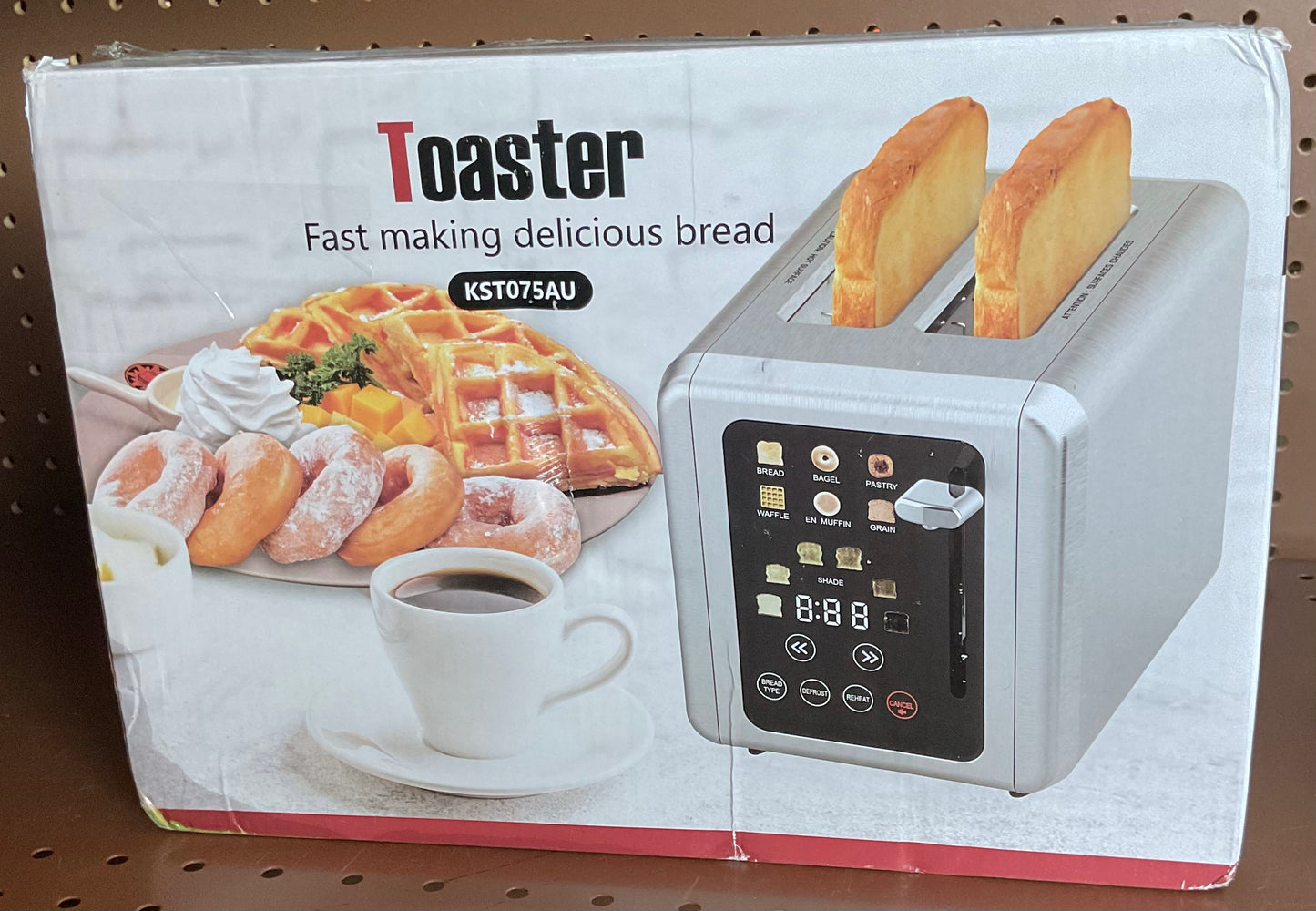 WHALL Toaster 2 Slice, Touch Screen Toasters, Smart Bread Toaster, Stainless Steel Small Toaster, Wide Slots Toaster With Bagel, Home and Kitchen