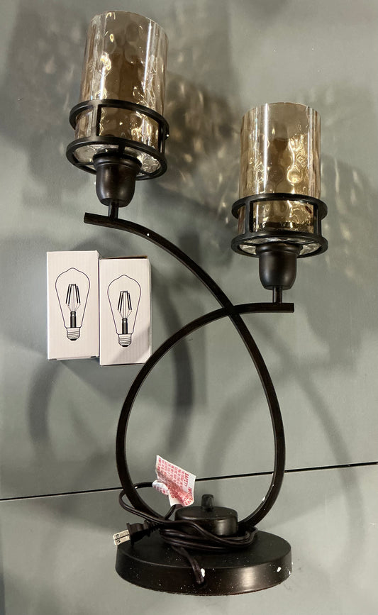 Stylecraft Bronze Metal Table Lamp - includes 2 bulbs - Out of Box