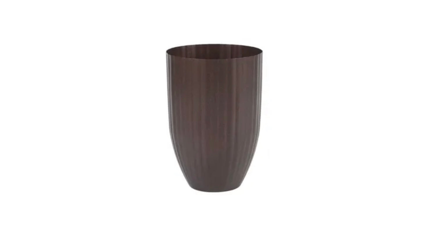 Metal Flower Vase Brown size 7.5 in X 5 in