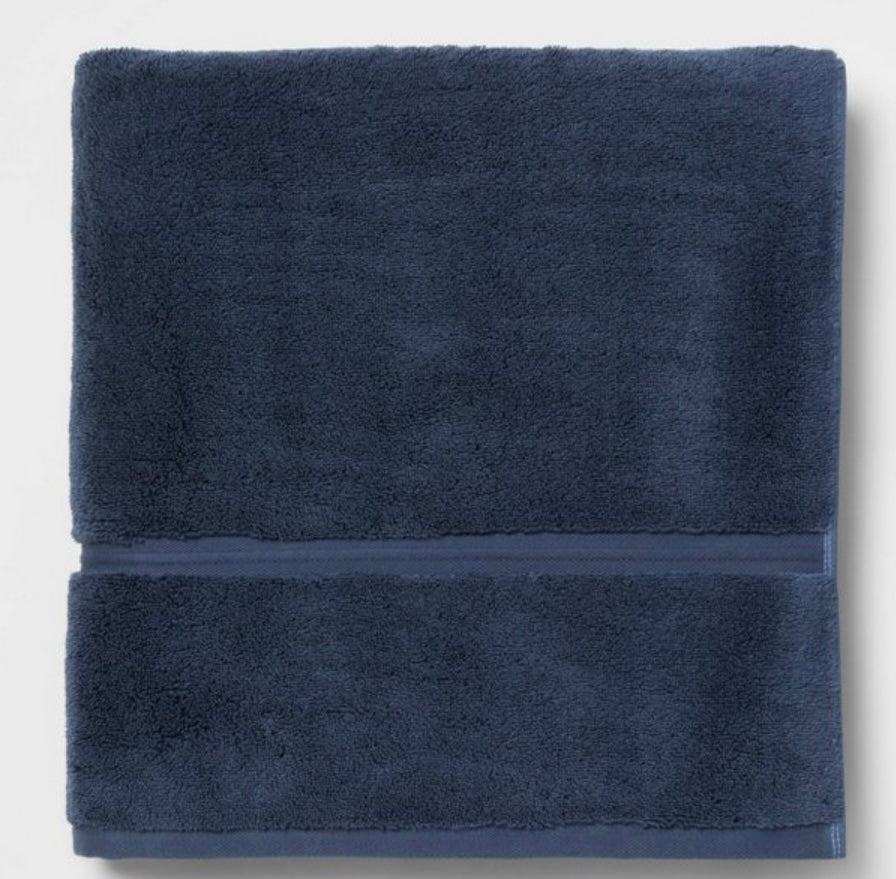 Oversized Spa Plush Bath Towel Navy