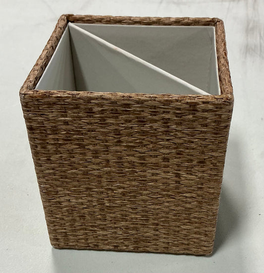 Woven pencil and pen holder - taupe - MINOR COSMETIC FLAW