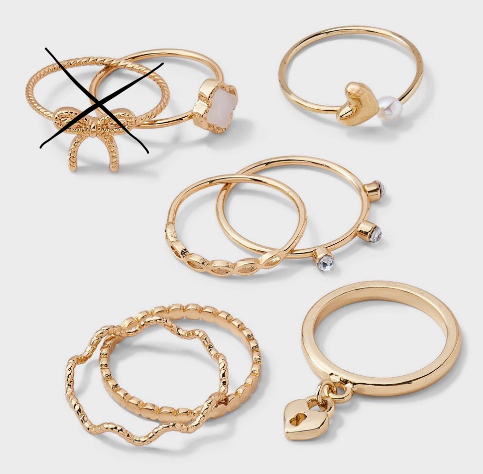 Rings in assorted gold-tone-As Is