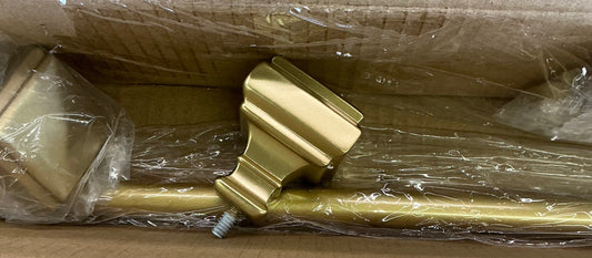 28 in. - 48 in. Adjustable Decorative Single Curtain Rod-5/8 in.Gold
