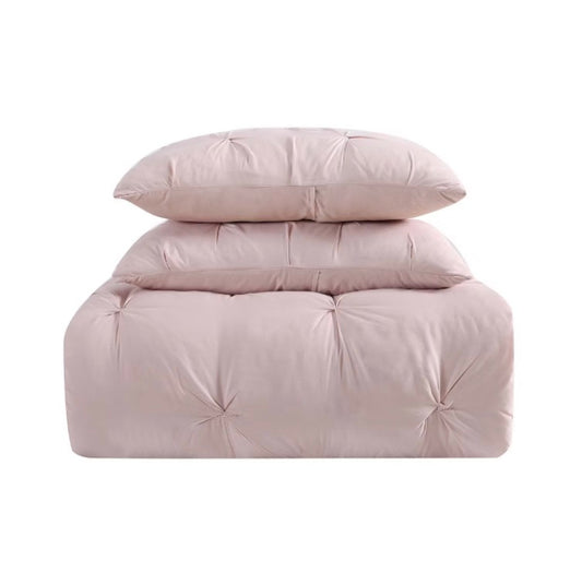 Truly Soft Everyday Pleated Duvet Cover Set 3 Piece Full/Queen-Blush Pink
