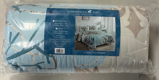 Caribbean Joe Coastal Print 3-pc. Quilt Set king