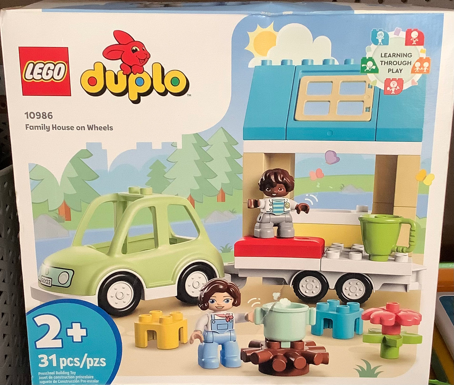 DAMAGED BOX!!!LEGO DUPLO Town Family House on Wheels Toy with Car 10986