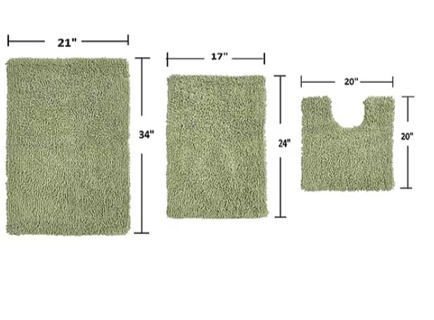 Home Weavers Inc Fantasia 3-pc. Quick Dry Bath Rug Set Included: 1 17x24 Inch Bath Rug(s), 1 20x20 Inch Contour Bath Rug(s), 1 21x34 Inch Bath Rug(s)