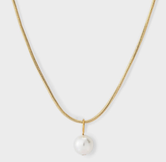 14k gold-plated Demi Fine Collection simulated pearl pendant necklace