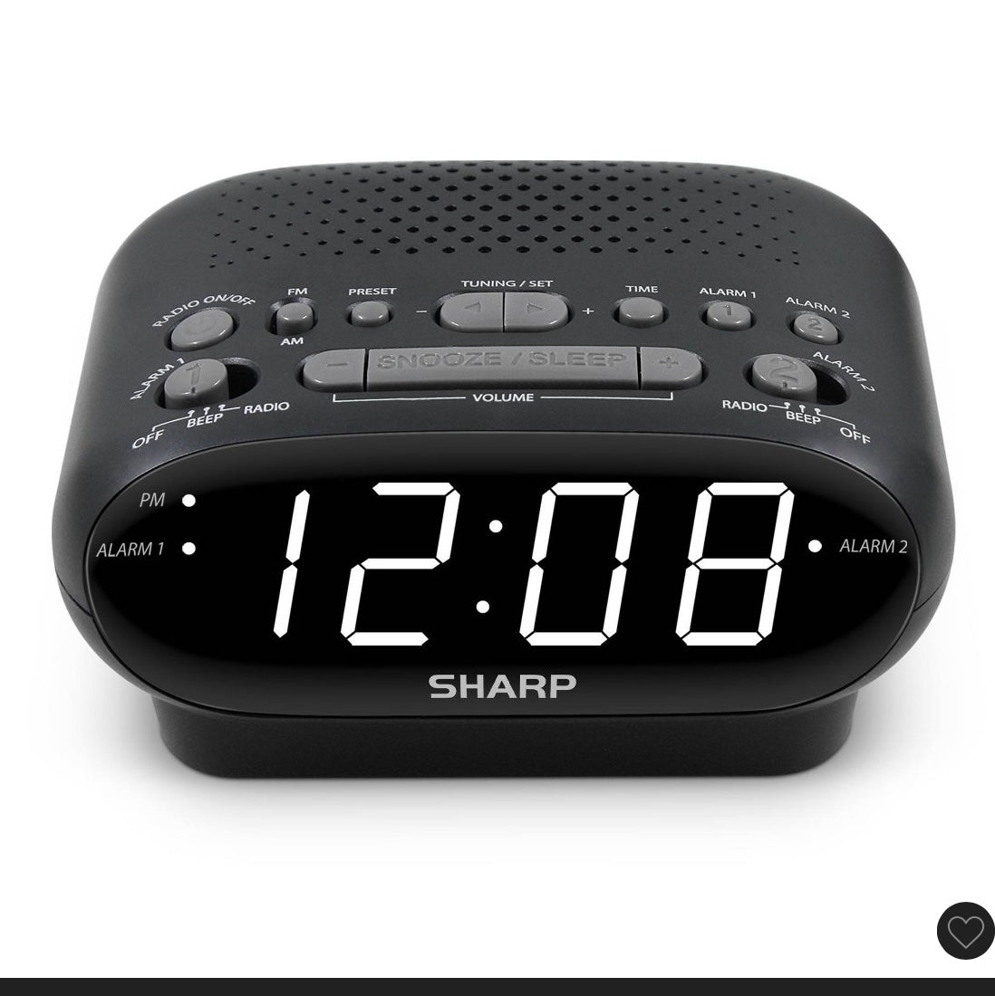 Sharp digital dual alarm clock with AM/FM radio - OPEN BOX