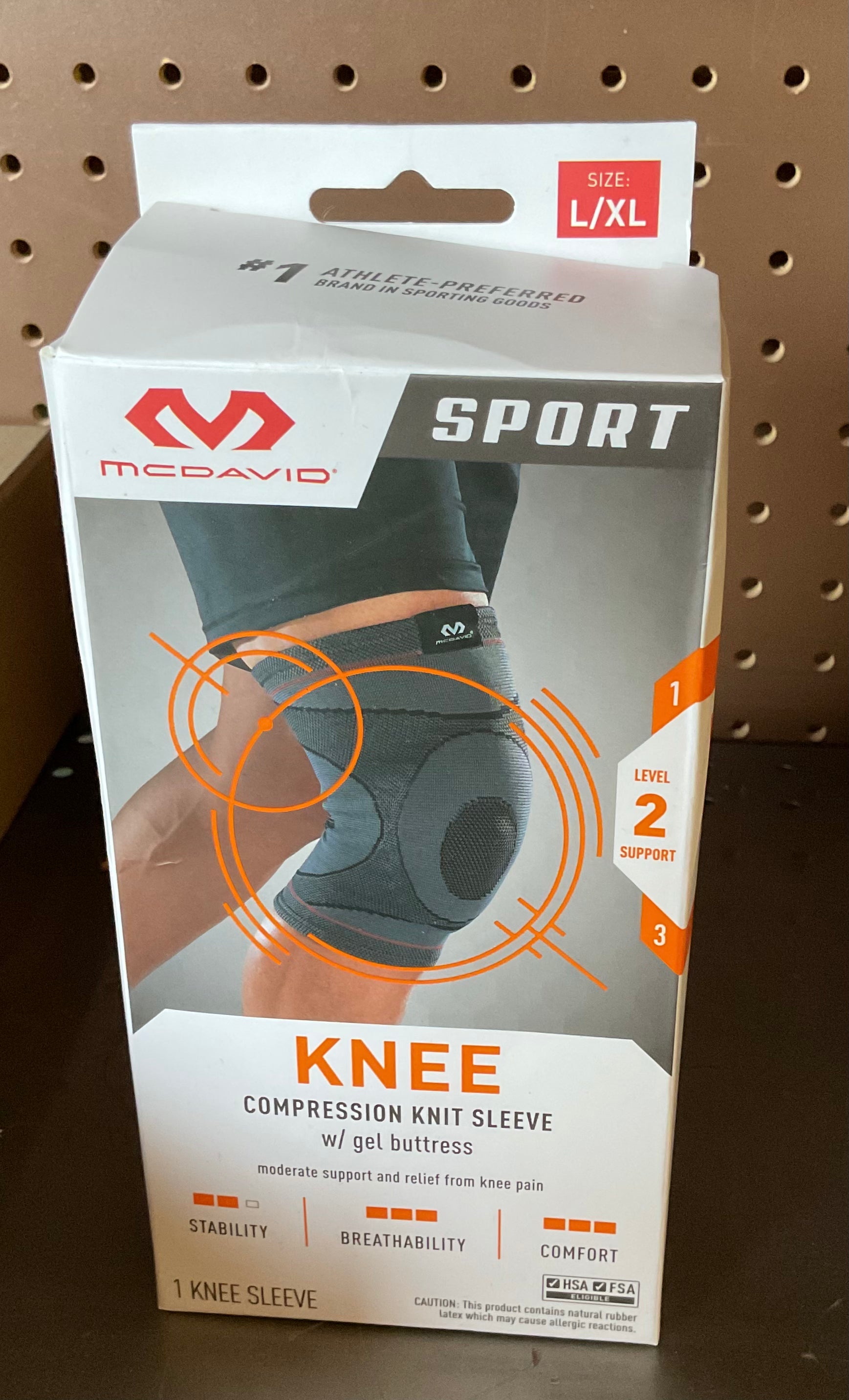 Genouillère De Compression McDavid Sport Niveau 2 - Manches Avec Gel Buttress - Taille S/M Grise - NEUF