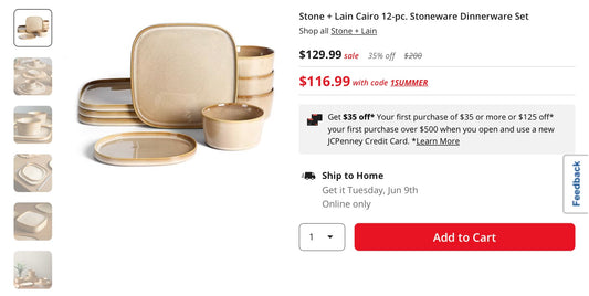Stone + Lain Cairo 12-pc. Stoneware Dinnerware Set