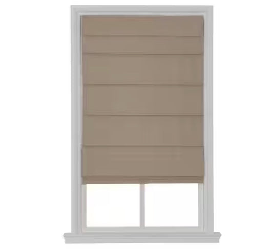 Cordless Blackout Fabric Roman Shade 30 X 64 Linen