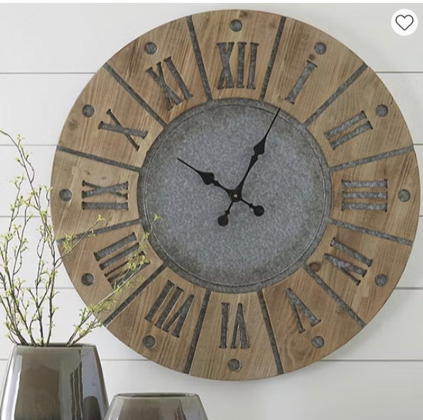 Signature Design by Ashley® Payson Wall Clock Measurements: 30.75 Width/Inches, 30.75 Height/Inches, 1 Depth/Inches