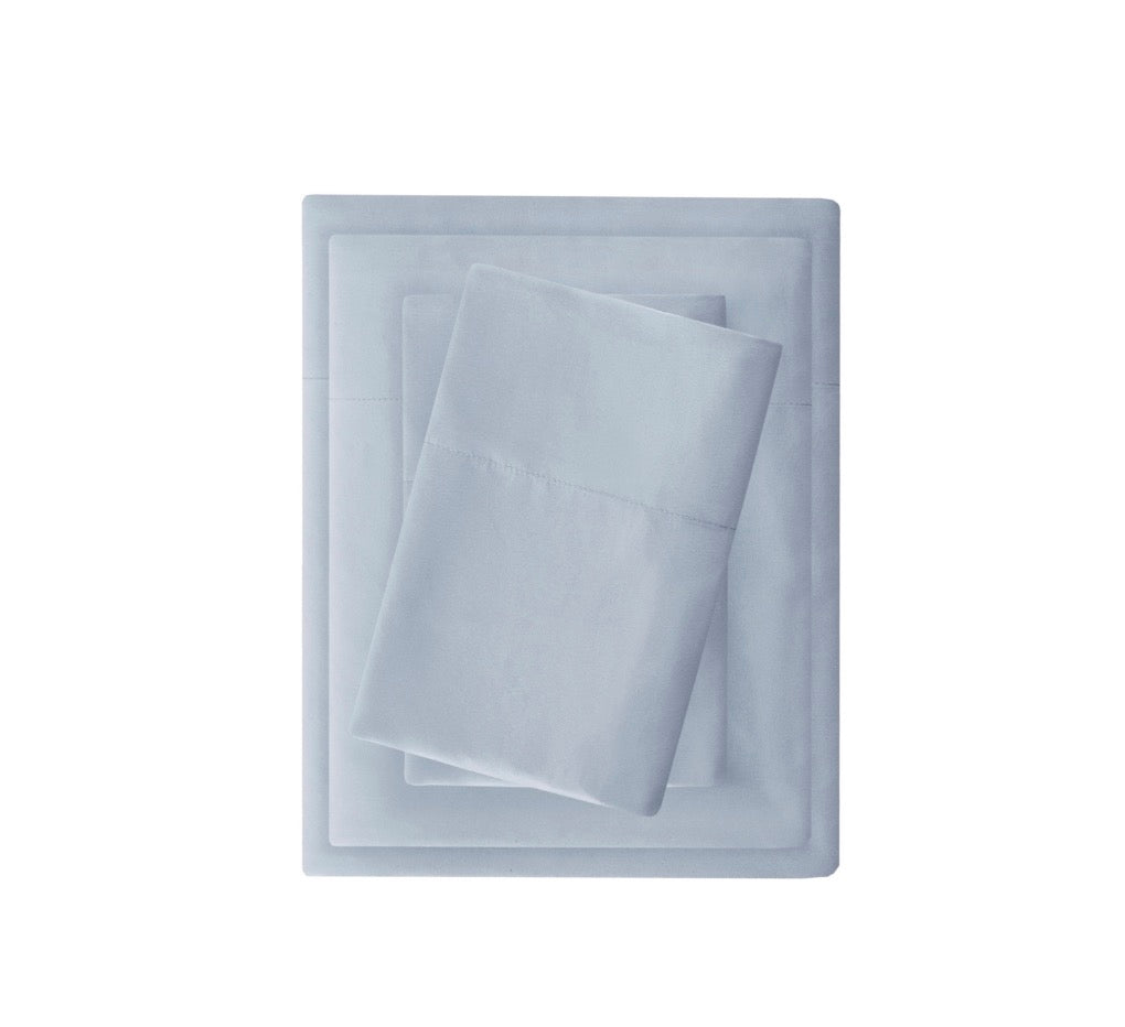 Madison Park 3M Moisture Management Deep Pocket 3 Pieces Sheet Set Twin XL-Included(1 Flat Sheet,1 Fitted Sheet,1 Pillowcase)-Light Blue