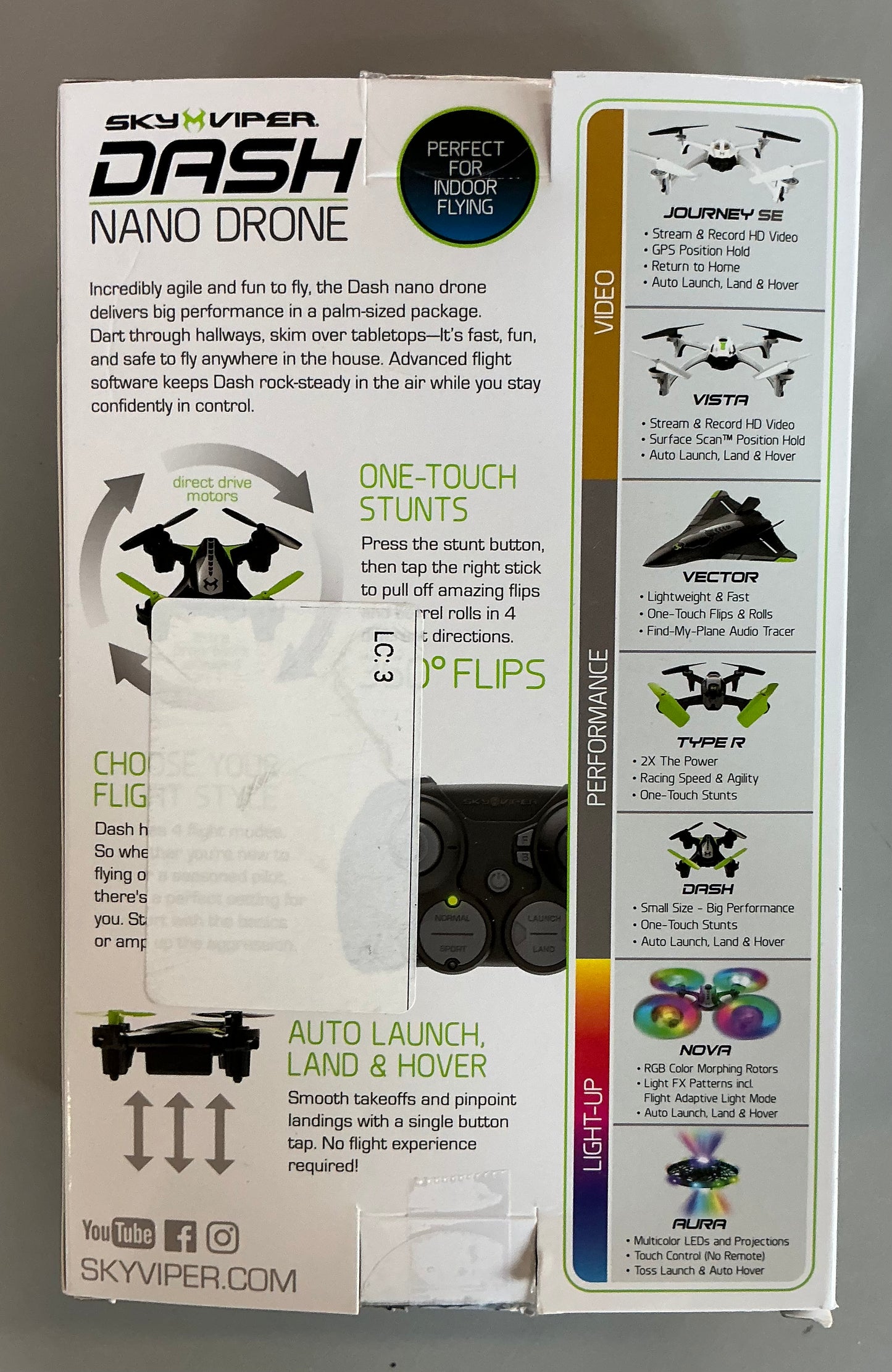Sky viper DASH nano drone: remote control - OPEN BOX