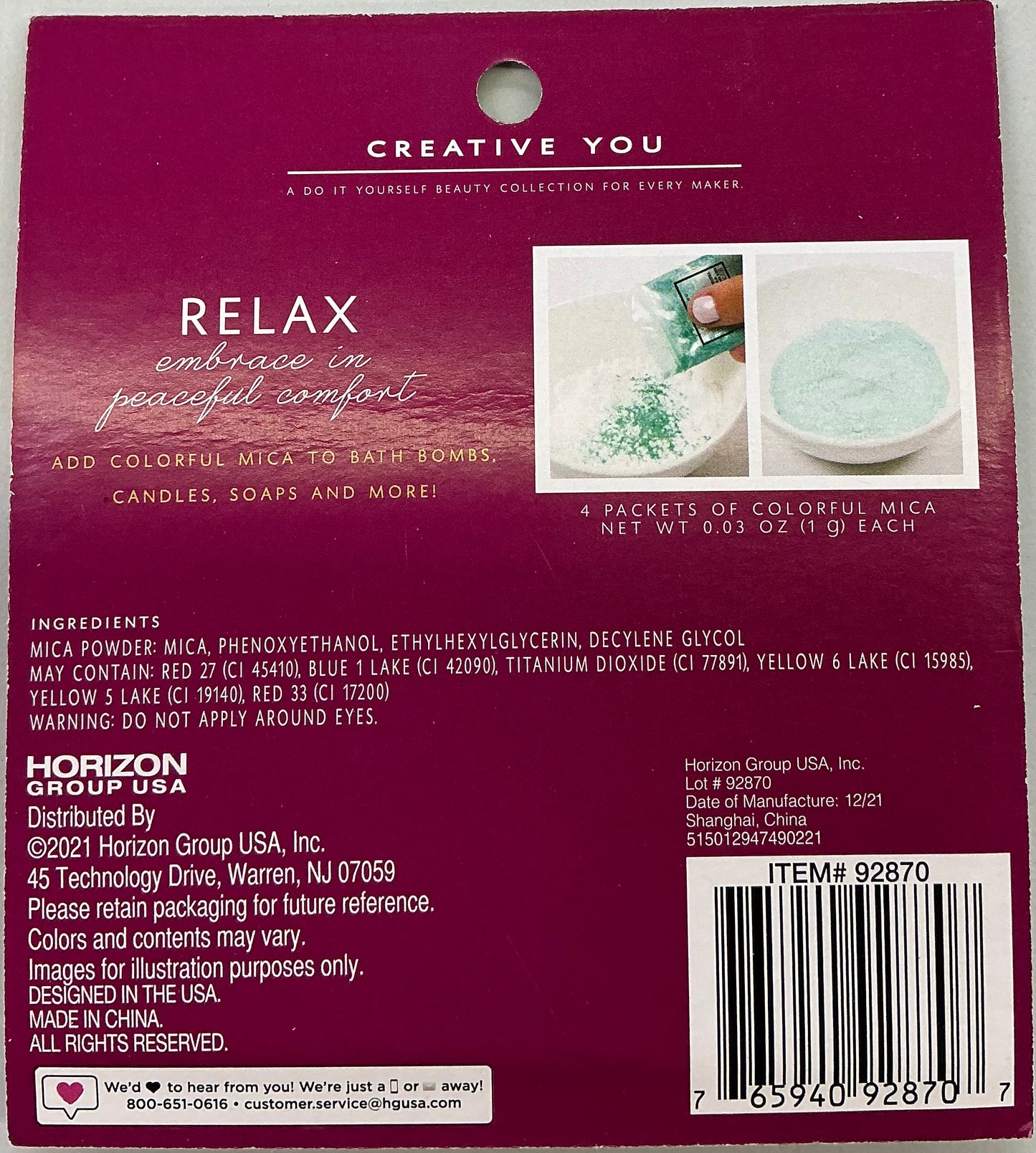 Creative You mica colorant 4 packs with 4-piece DIY assortment set (16pc)(clearance)