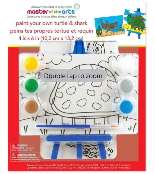 Master of the Arts Paint Your Own Turtle & Shark painting kit designed for kids