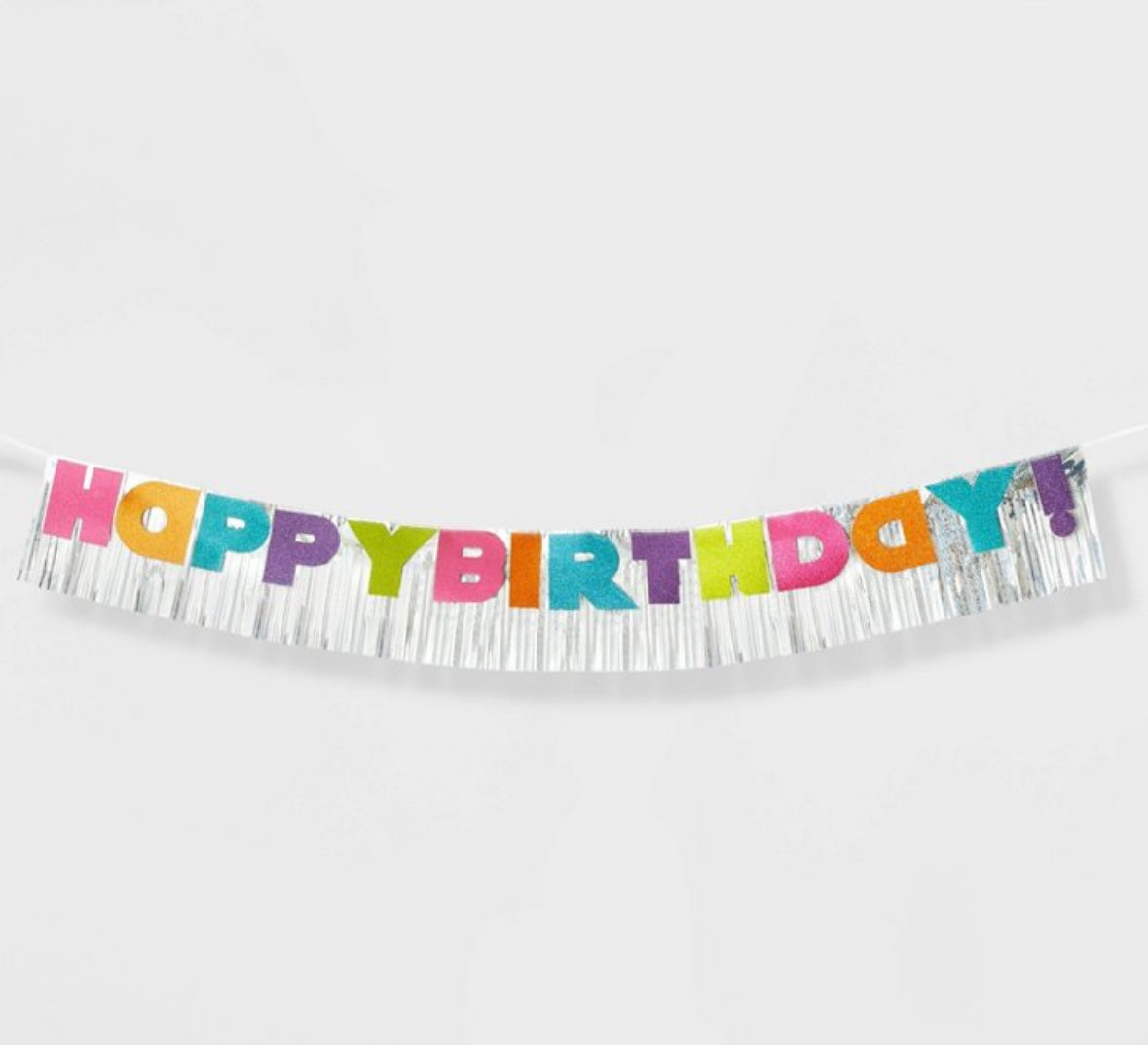 "Happy Birthday" Banner with Glitter