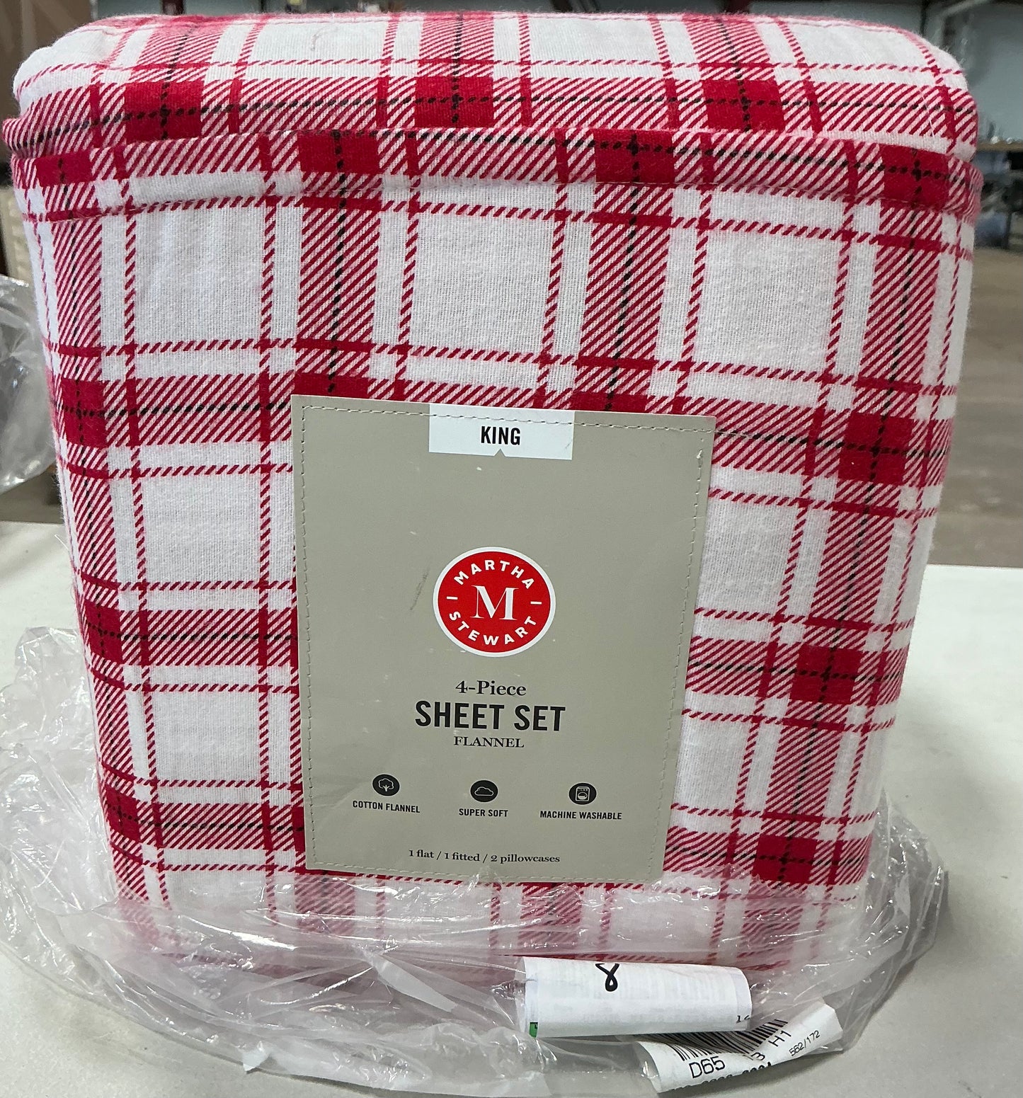 Martha Stewart Holiday Theme 100% Cotton Flannel Sheet Set 4-piece king