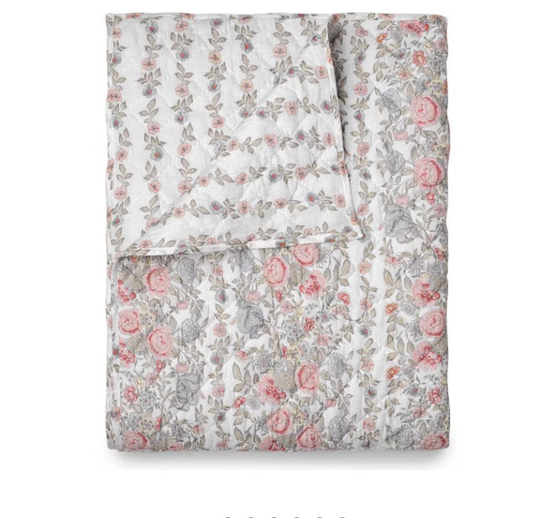 Thrifty 70 Martha Stewart Lula Floral Reversible Quilt Only Full/Queen-Pink-Open Package-USED-(See Picture)-FINAL SALE-NO RETURN-AS IS