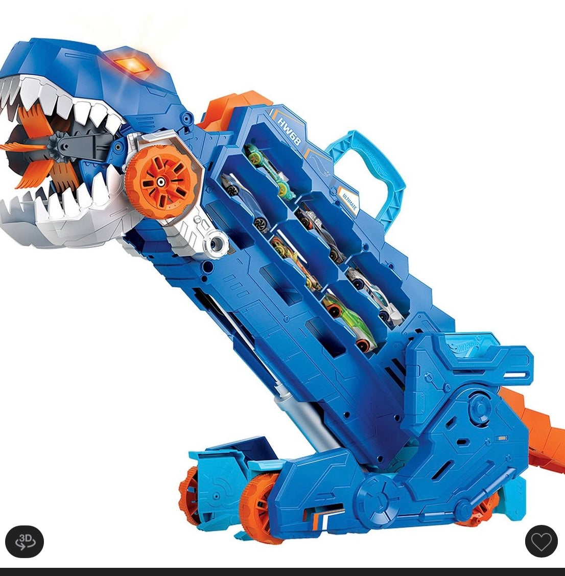 Hot wheels city ultimate t-Rex transporter hauler transforms into a Dino featured in Let’s Race - AS IS - MISSING CARS