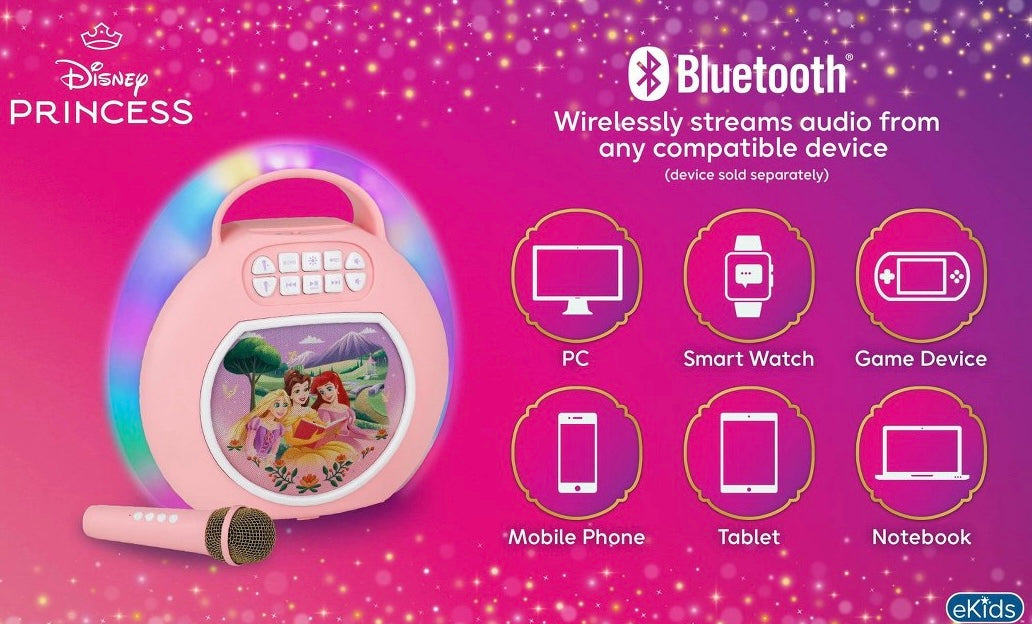 THRIFTY 70 - Disney Princess Bluetooth karaoke - 2pc - USED - FINAL SALE - NO RETURNS - AS IS