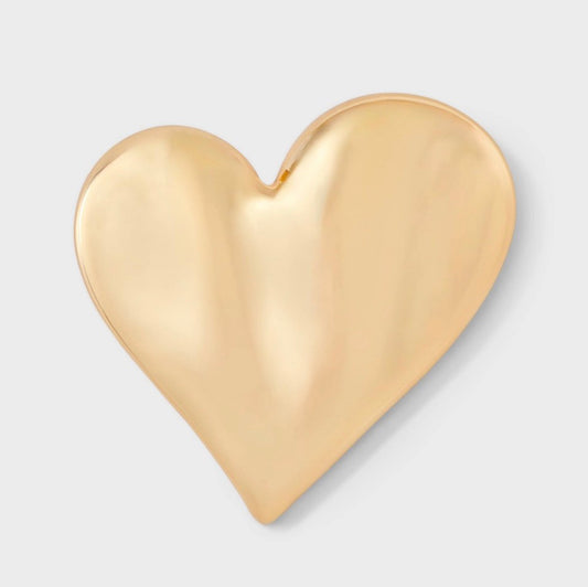 Gold enamel heart pin