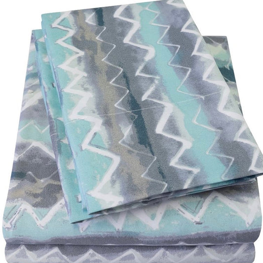 Sweet Home Collection™ Summerset Printed Sheet Set, Double Brushed Microfiber 4-piece King