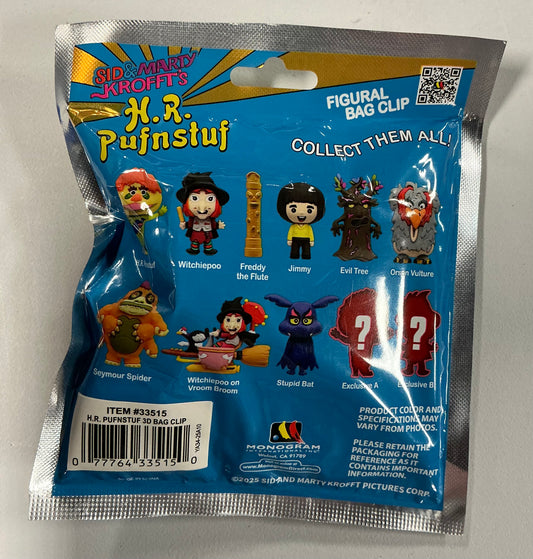 Sid & Marty Kroffts H.R. Pufnstuf Figural bag clip - blind bag