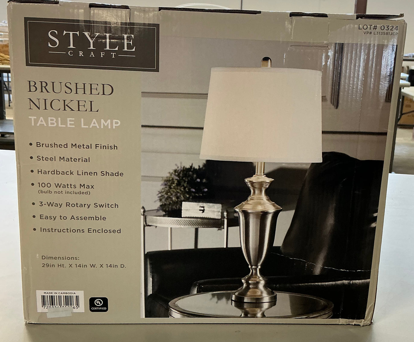 Stylecraft 29”Classic Steel Table Lamp