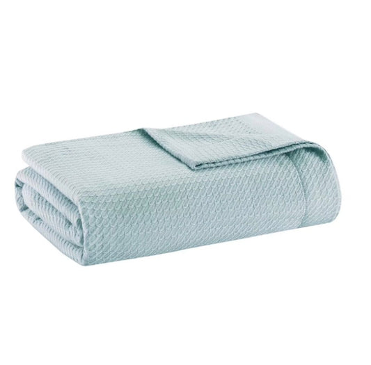 Madison Park Egyptian Cotton Blanket Twin-Light Blue