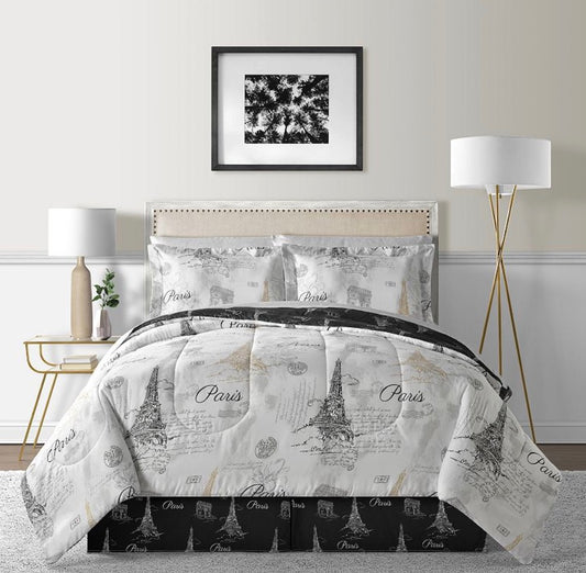 Lanwood Home Paris Sketch 8-pc. Midweight Comforter Set