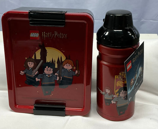 LEGO Harry Potter branded lunch box with water bottle