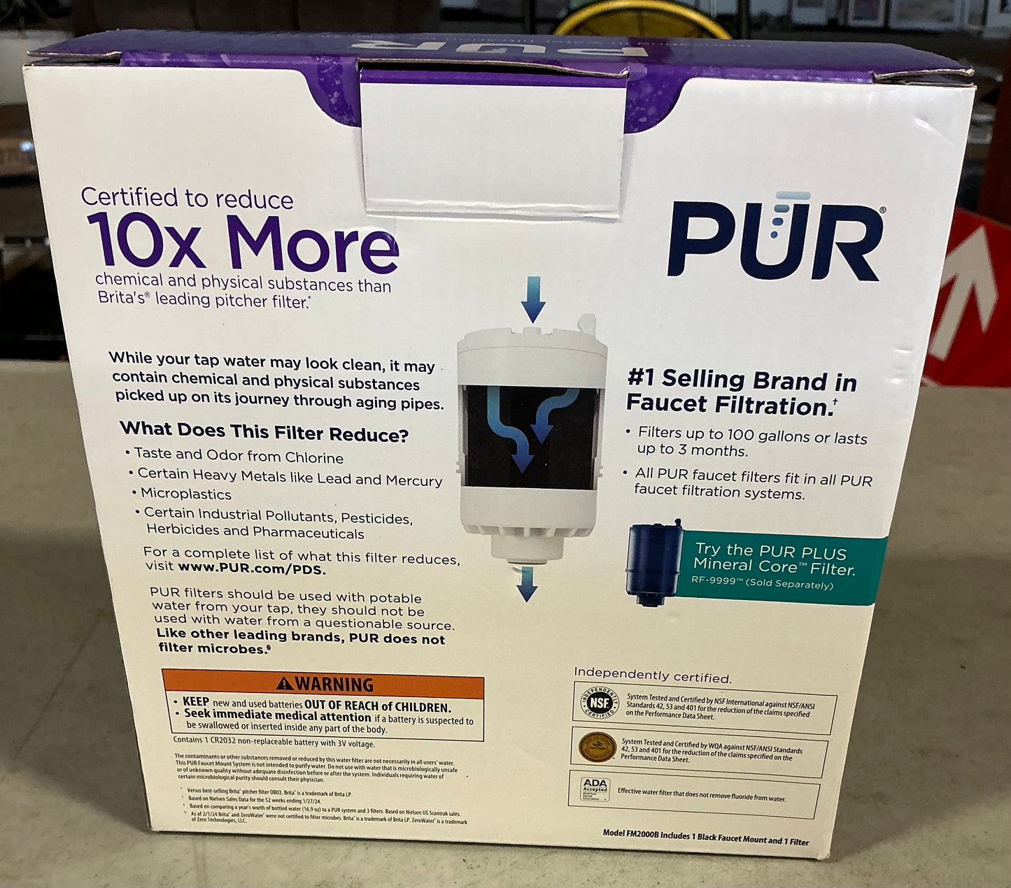 PUR faucet mount water filtration system