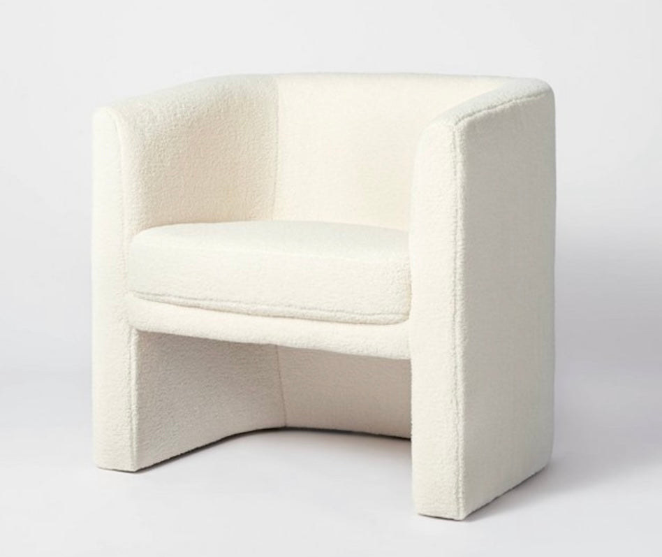 Vernon Upholstered Barrel Accent Chair
Faux Shearling Cream - Boxed