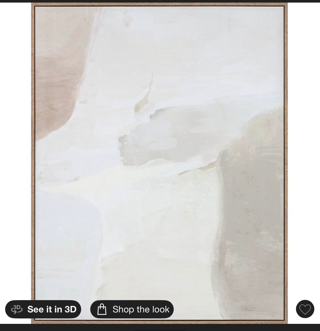 24x30” neutral abstract lines framed canvas - AS IS - SOME COSMETIC FLAWS (see pictures) - PICK UP ONLY